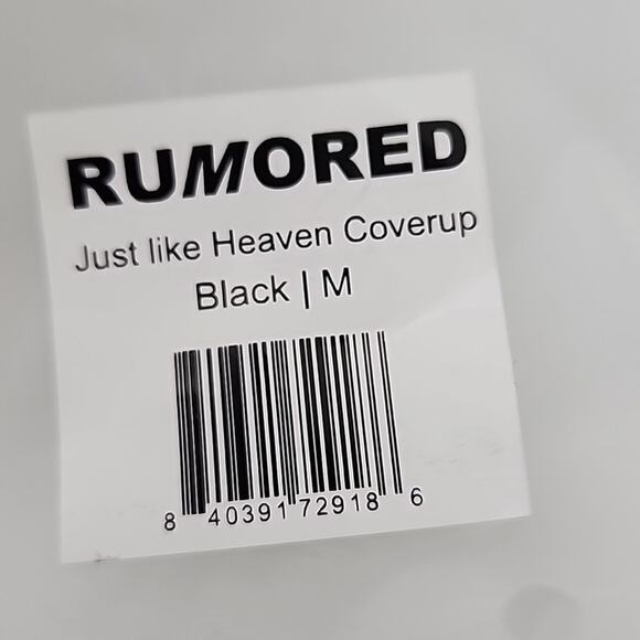 NEW Rumored NWT Sheer Ruffle Wrap Maxi Coverup Black M - Picture 14 of 14